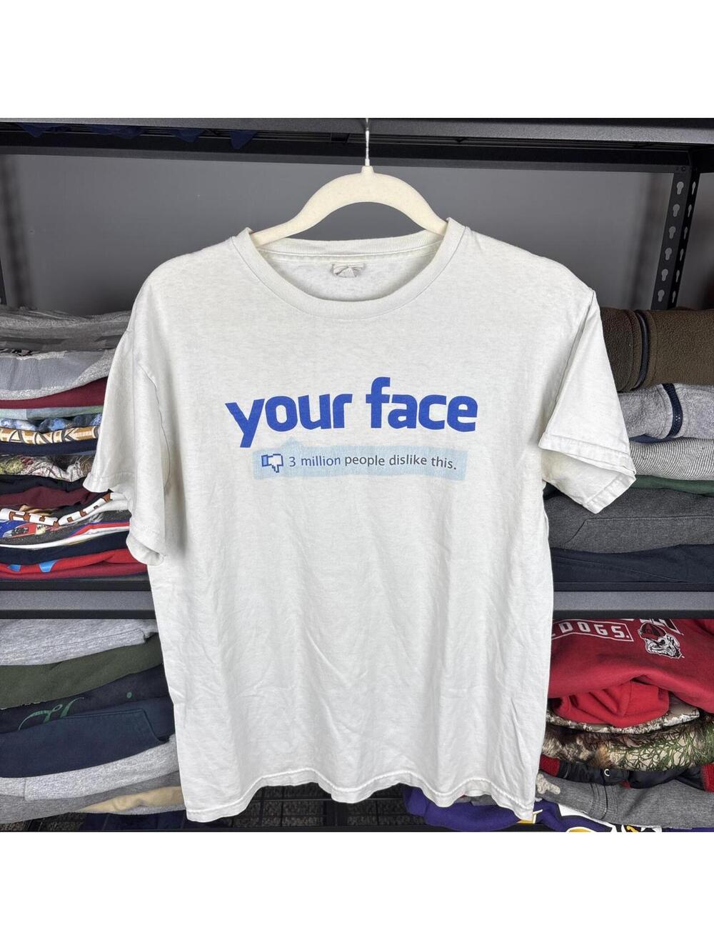 Vintage Y2K Facebook Parody Your Face 3 Million Dislike Graphic Tee M